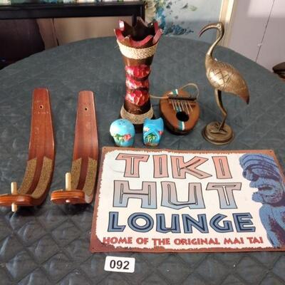 Lot 092  Hawaiian Lot with Surf Board Racks Made In Hawaii of Teak Wood