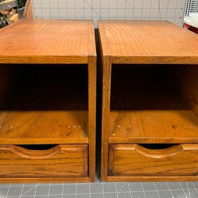 2 matching wooden boxes w/drawers
