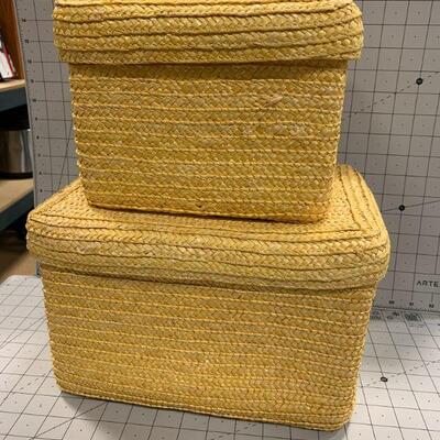 2 yellow baskets