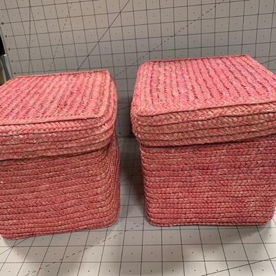 2 pink baskets