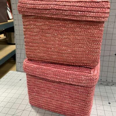 2 pink baskets