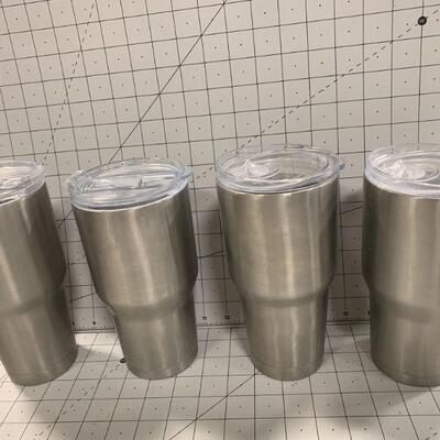 4 stainless steel cups