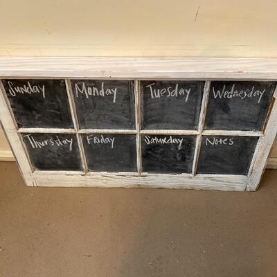 Lot# 98 Repurposed 8 pane Window Chalk Board Wall Mount Shelf Shabby Chic 