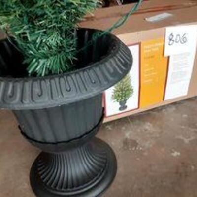 Lot 806 - Pre Lit Porch Potted Tree