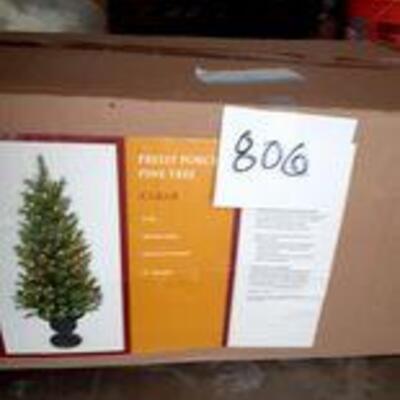 Lot 806 - Pre Lit Porch Potted Tree