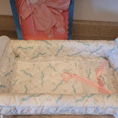 Lot 71: Madame Alexander Huggums Outfit and Cradle 