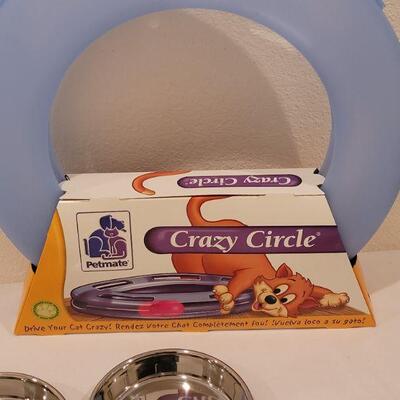 Lot 106: Cat Bowls and Crazy Circle Cat Toy