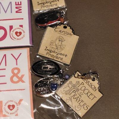 Lot 111: New Valentine's Cards with Bracelets & Carson Keychain 