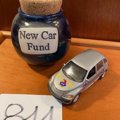 Lot 844 - KU car and New Car Fund jar