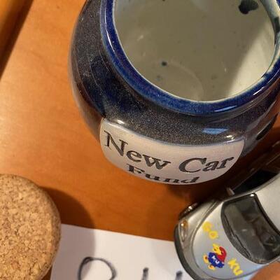 Lot 844 - KU car and New Car Fund jar