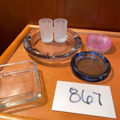 Lot 867 - Vintage Ashtrays and shot glasses