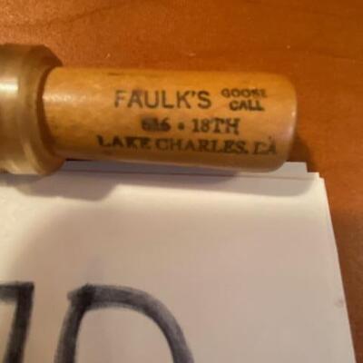 Lot 870 - Vintage Faulks Goose Call