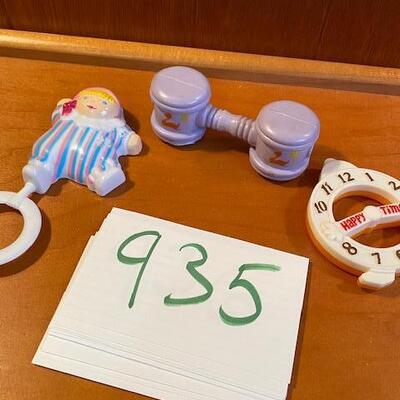 Lot 935 - Vintage baby Rattles