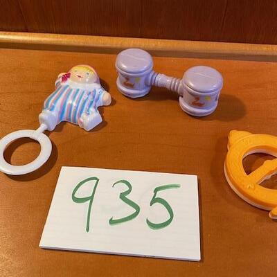 Lot 935 - Vintage baby Rattles