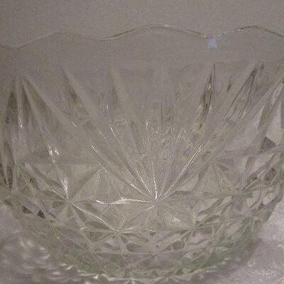 #11 Large Clear Glass Bowl with design