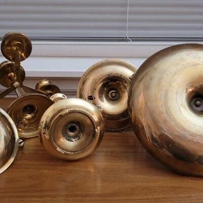 Lot 140: Assortment of Vintage Brass Candle Holders