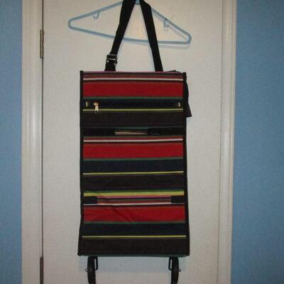 Lot 36 - Bright Striped Rolling Shopping Bag