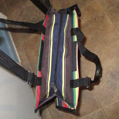 Lot 36 - Bright Striped Rolling Shopping Bag