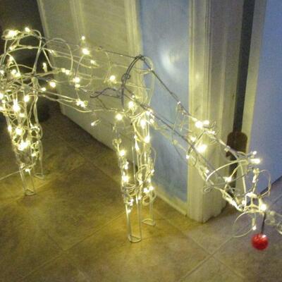 Lot 65 - White Wire Lighted Reindeer LOCAL PICKUP ONLY