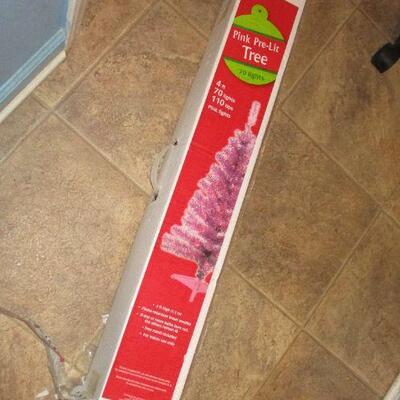 Lot 68 - 4' Tall Pre-Lit Pink Christmas   LOCAL PICKUP ONLY