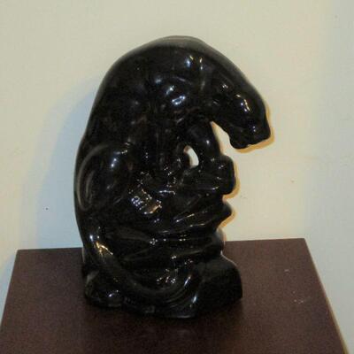 Lot 113 - Black Panther Cat Ceramic Figurine