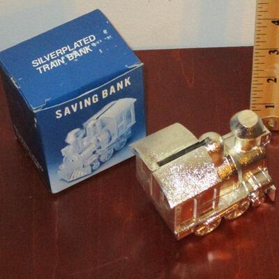 Lot 117 - Silverplated Train Coin Bank