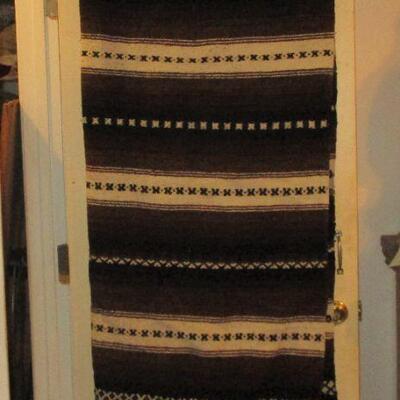 Lot 119 - Brown and Black Southwestern Style Wood Blanket