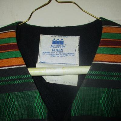 Lot 158 - Black Church Robe with Kente Cloth Stole