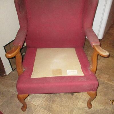 Lot 182 - Spring Bottom Wingback Chair LOCAL PICKUP ONLY