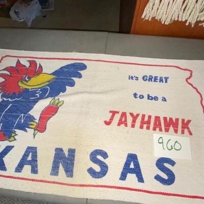 Lot 960- KU Jayhawk Rug