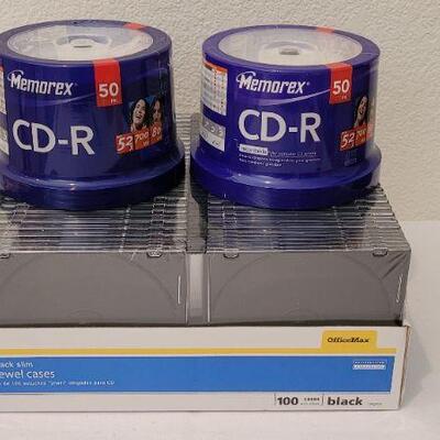 Lot 161: New CD-R Discs + Clear Cases