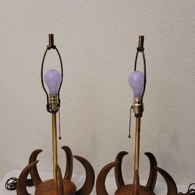 Lot 166: Mid Century Modern Table Lamp Pair TESTED A+