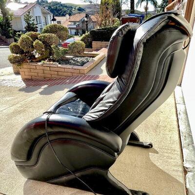 LOT 212  OMEGA BLACK LEATHER HEATED MASSAGE SPA CHAIR 