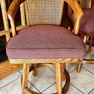 LOT 213  PAIR OF VINTAGE LOW BAR STOOLS