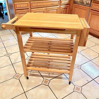 LOT 216  KITCHEN ROLLING UTILITY CART CUTTING BOARD