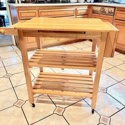 LOT 216  KITCHEN ROLLING UTILITY CART CUTTING BOARD