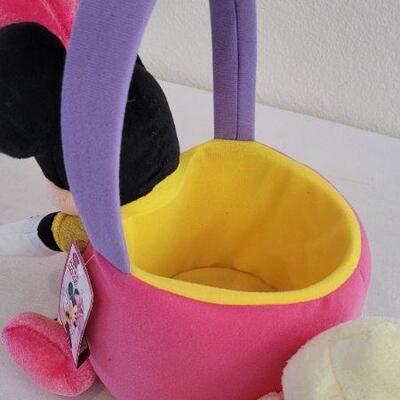 Lot 206: New MINNIE MOUSE Plush Easter Egg Basket + NEW Ty Plush Duck