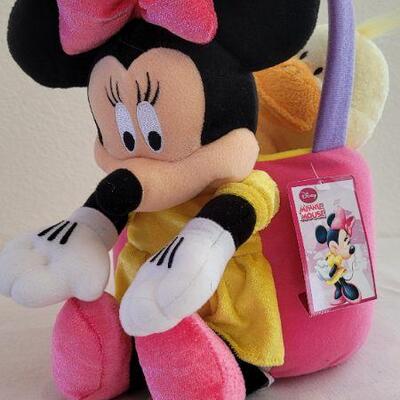 Lot 206: New MINNIE MOUSE Plush Easter Egg Basket + NEW Ty Plush Duck