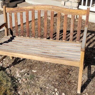 Lot 210: Wooden Outdoor Sitting Bench