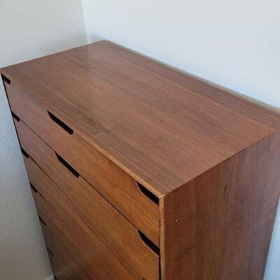 Lot 211: Vintage LANE Mid Century Modern Tall Walnut Dresser