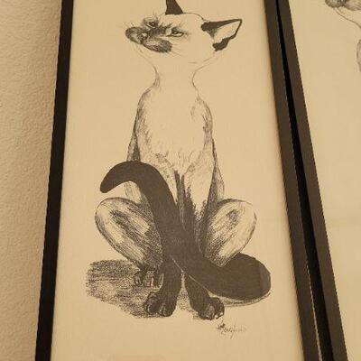 Lot 215: Pair of Siamese Cat Fine Art Framed Prints