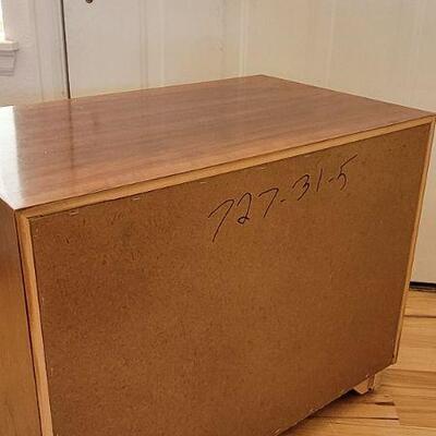 Lot 220: Vintage LANE Mid Century Modern Walnut Bedside Table 