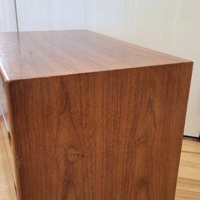 Lot 220: Vintage LANE Mid Century Modern Walnut Bedside Table 
