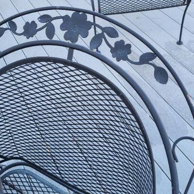 Lot 221: Outdoor Patio Set w/ (4) Rocking Chairs