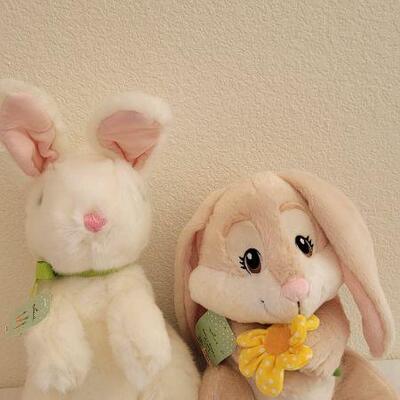 Lot 222: (2) New Stuffed Bunny Animals - One Sings "You are my Sunshine"