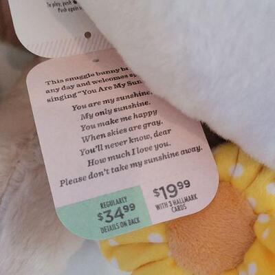 Lot 222: (2) New Stuffed Bunny Animals - One Sings "You are my Sunshine"
