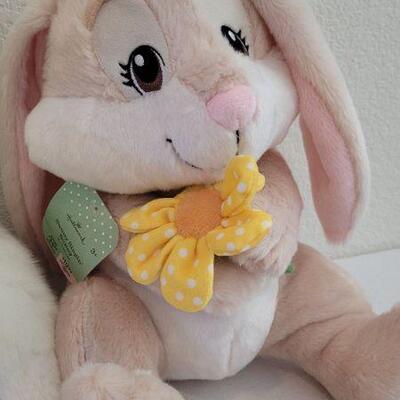 Lot 222: (2) New Stuffed Bunny Animals - One Sings "You are my Sunshine"