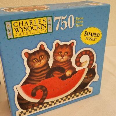 Lot 227: (2) New Cat themed Collectibles - Puzzle + Plush