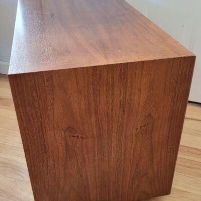 Lot 230: Vintage LANE Mid Century Modern Walnut Bedside Table Dresser