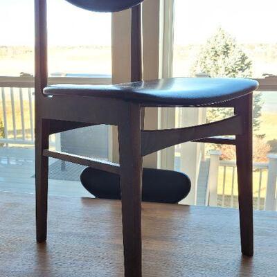 Lot 238: Vintage Mid Century Modern MADE IN DENMARK Dining Table + (4) Made in Yugoslavia Dining Chairs